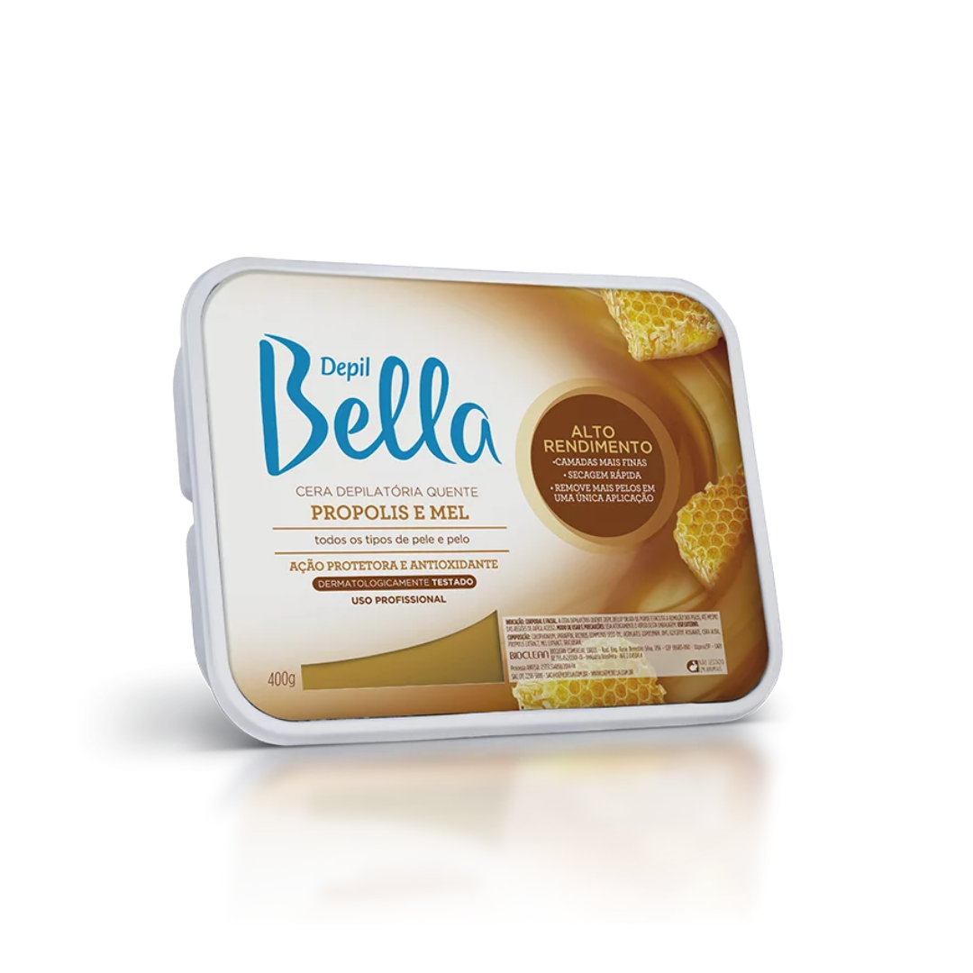 CERA QUENTE EM BARRA DEPIL BELLA PROPOLIS E MEL 400G Yumei Cosméticos