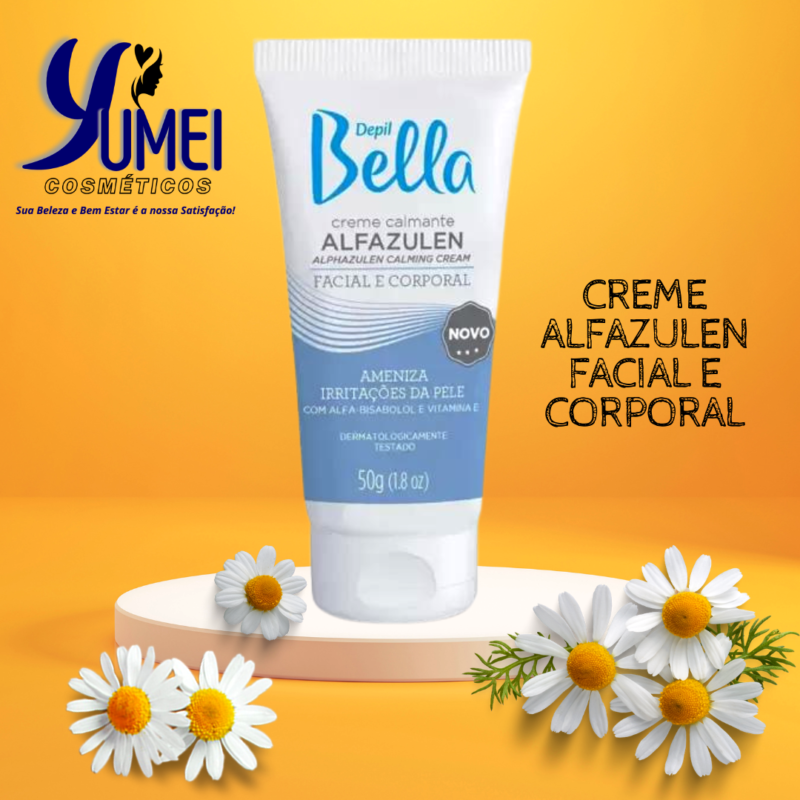 CREME ALFAZULEN FACIAL E CORPORAL DEPIL BELLA PÓS DEPILATÓRIO 50G