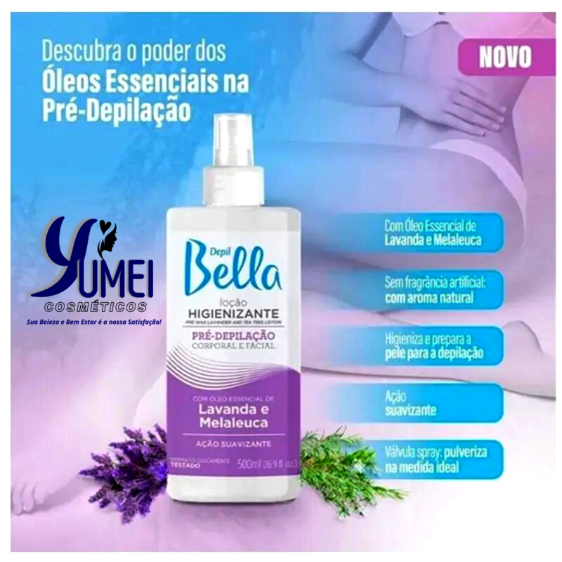 DEPIL BELLA LOÇÃO HIGIENIZANTE LAVANDA E MELALEUCA 500ML - Image 2