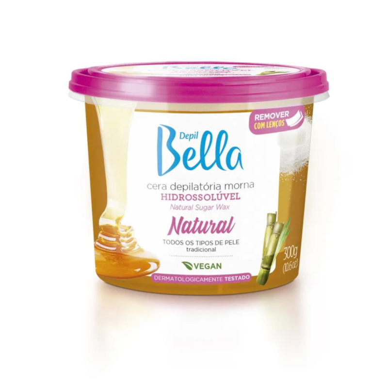 CERA HIDROSSOLÚVEL NATURAL DEPIL BELLA 300G - Image 2