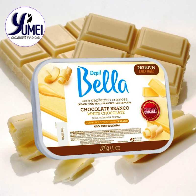 CERA QUENTE BARRA DEPIL BELLA CREM CHOCO BRANCO 200G ALTO REND