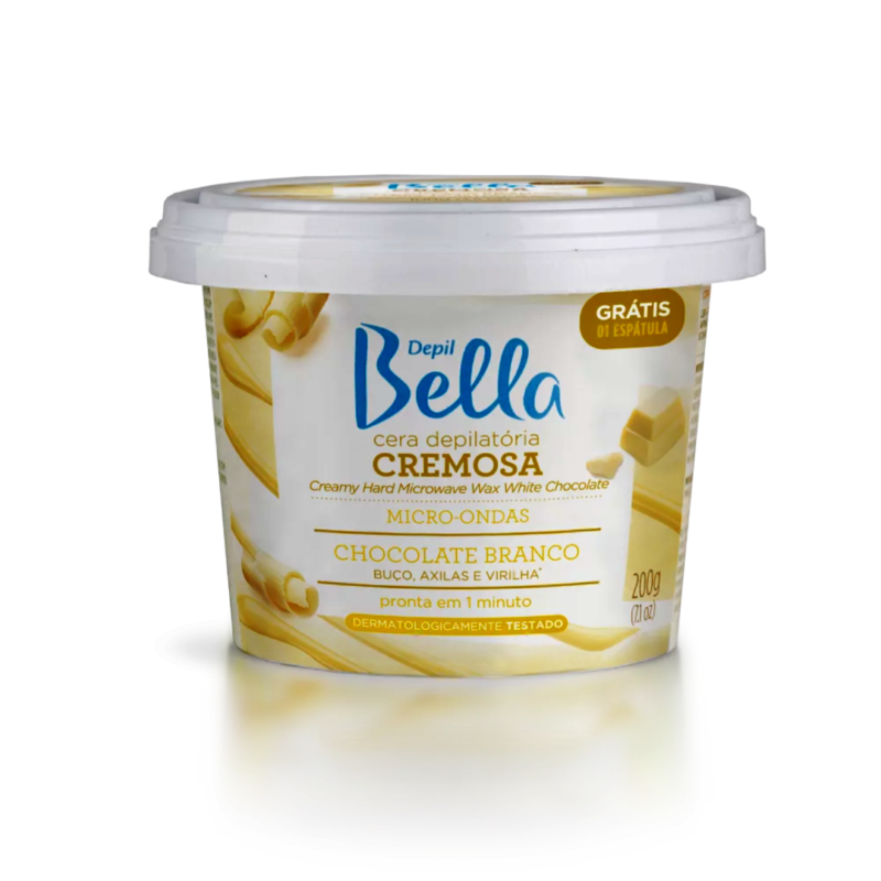 CERA MICRO-ONDAS CREMOSA CHOCOLATE BRANCO DEPIL BELLA 200G - Image 2