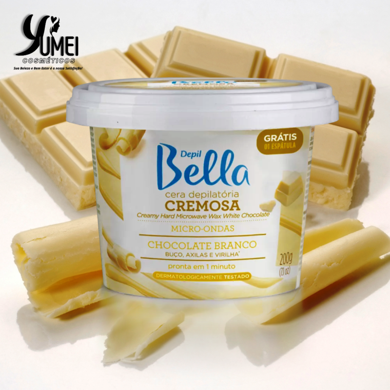 CERA MICRO-ONDAS CREMOSA CHOCOLATE BRANCO DEPIL BELLA 200G