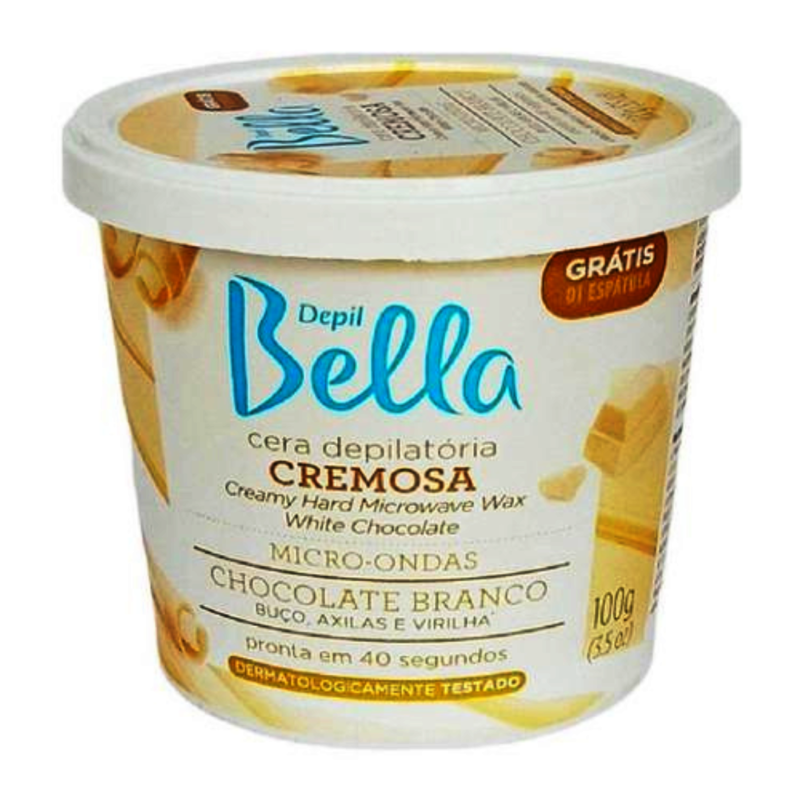 CERA MICRO-ONDAS CREMOSA CHOCOLATE BRANCO DEPIL BELLA 100G - Image 2