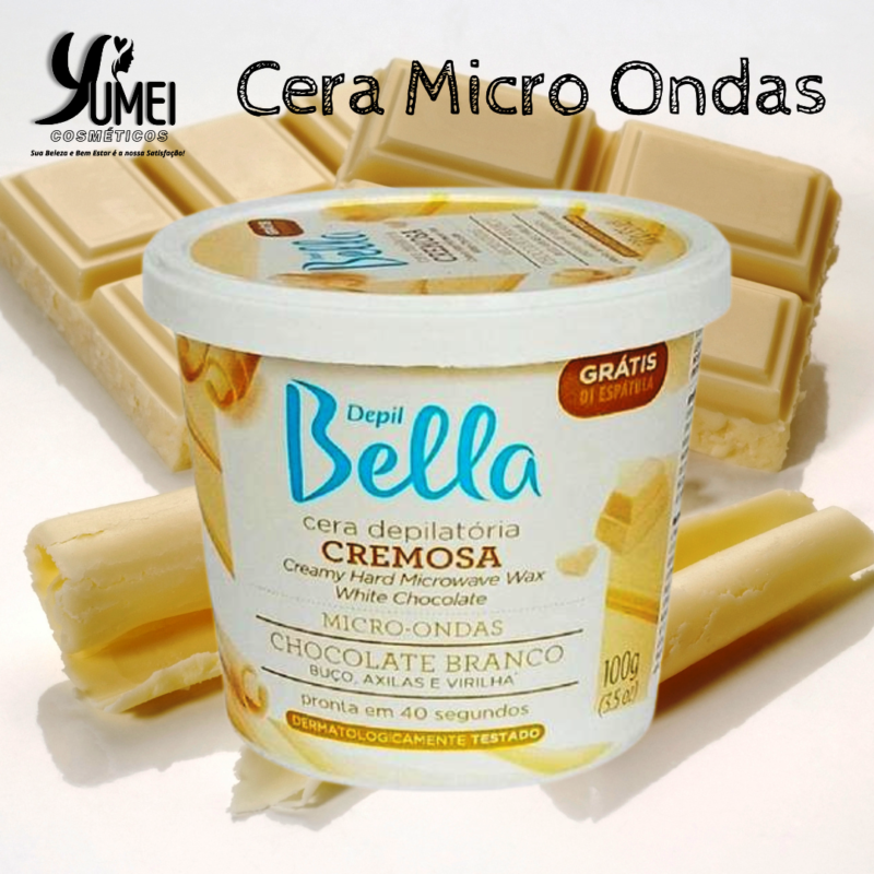 CERA MICRO-ONDAS CREMOSA CHOCOLATE BRANCO DEPIL BELLA 100G