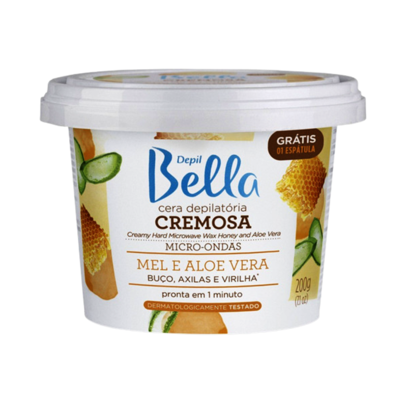 CERA DEPILATÓRIA CREMOSA MICRO-ONDAS MEL E ALOE VERA DEPIL BELLA 200G - Image 2