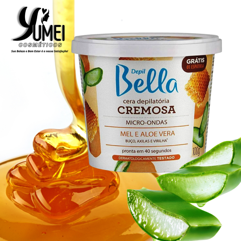 CERA MICRO-ONDAS MEL E ALOE VERA DEPIL BELLA 100G