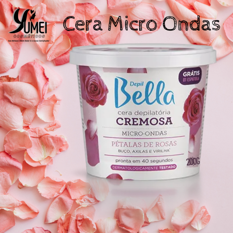 CERA DEPILATÓRIA MICRO-ONDAS PÉTALAS ROSAS DEPIL BELLA 200G