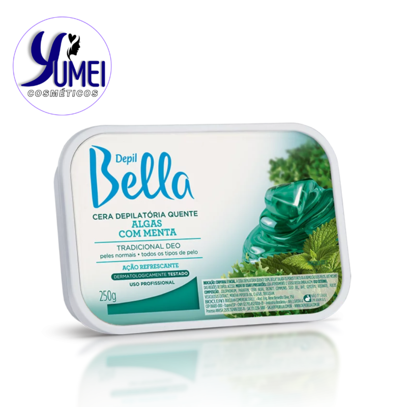 CERA QUENTE EM BARRA DEPIL BELLA ALGAS COM MENTA 250G - Image 2