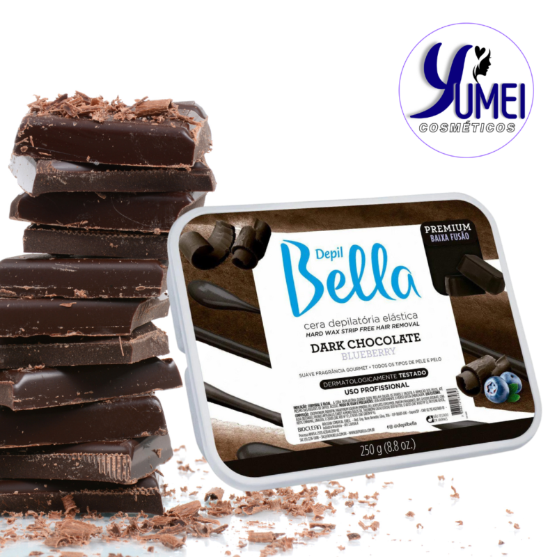 CERA DEP ELÁSTICA DARK CHOCO BLUEBERRY PREMIUM DEPIL BELLA 250 GR