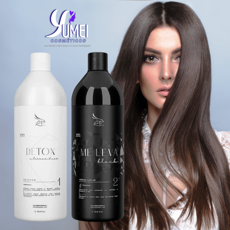 KIT ME LEVA BLACK MASC. 1L + SHAMPOO DETOX 1L ZAP COSMÉTICOS