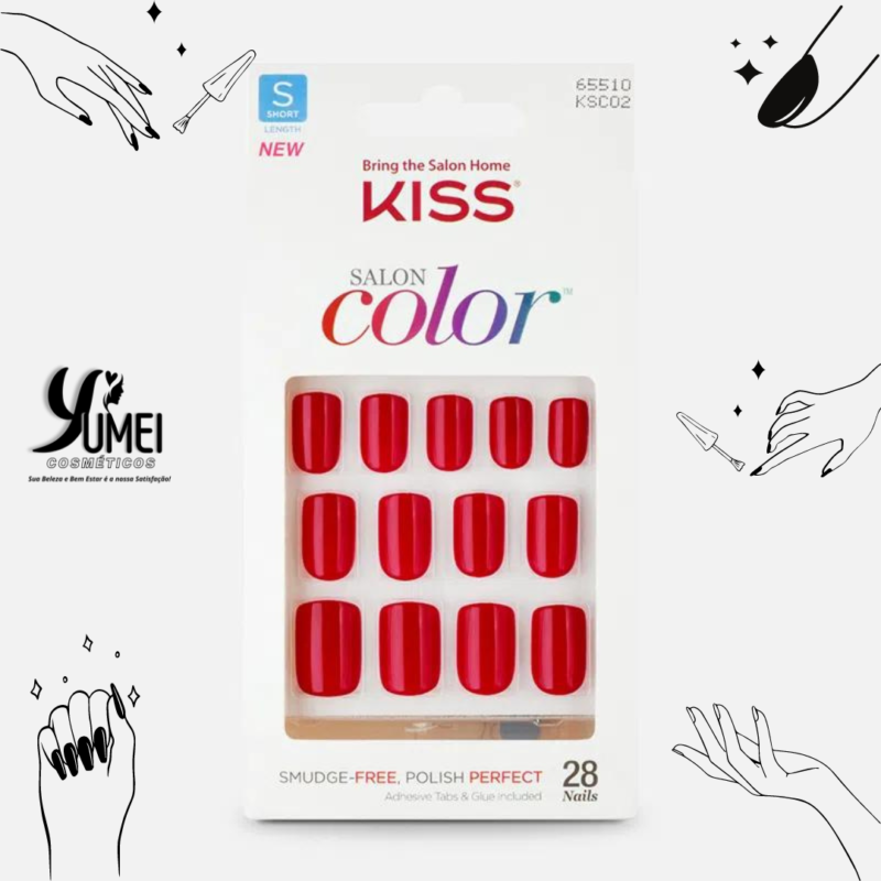 UNHA POSTIÇA SALON COLOR NEW GIRL KISS NEW YORK KSC02BR