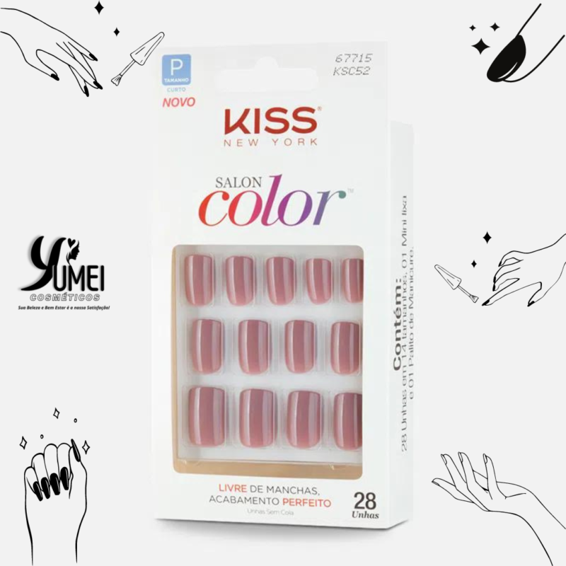 UNHA POSTIÇA SALON COLOR BEAUTIFUL KISS NEW YORK KSC52BR - Image 2