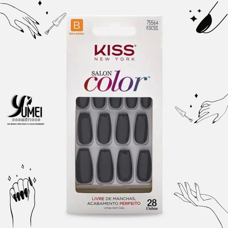 UNHA POSTIÇA SALON COLOR SWEET GIRL KISS NEW YORK KSC55BR