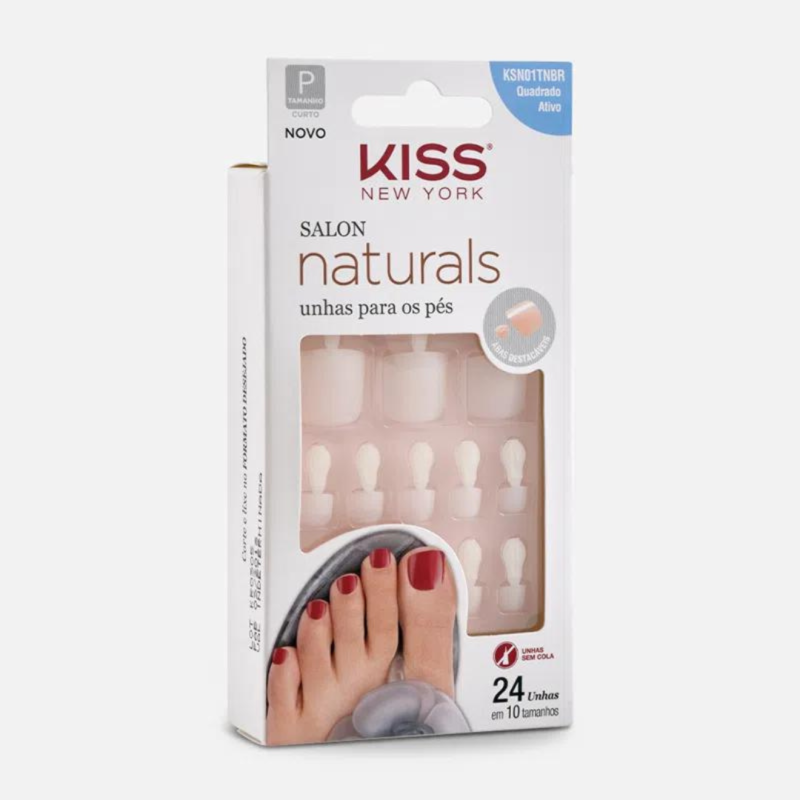 UNHA POSTIÇA SALON NATURALS P/ PÉS KISS NEW YORK KSN01TNBR - Image 2