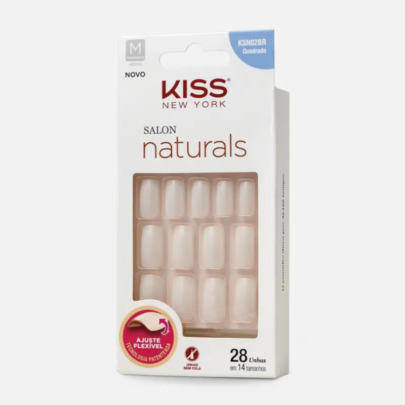 UNHA POSTIÇA SALON NATURALS QUADRADO MÉDIO KISS NEW YORK - Image 2