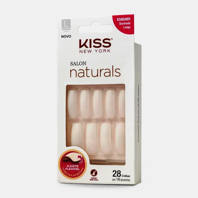 UNHA POSTIÇA SALON NATURALS QUADRADA LONGO KISS NEW YORK - Image 2