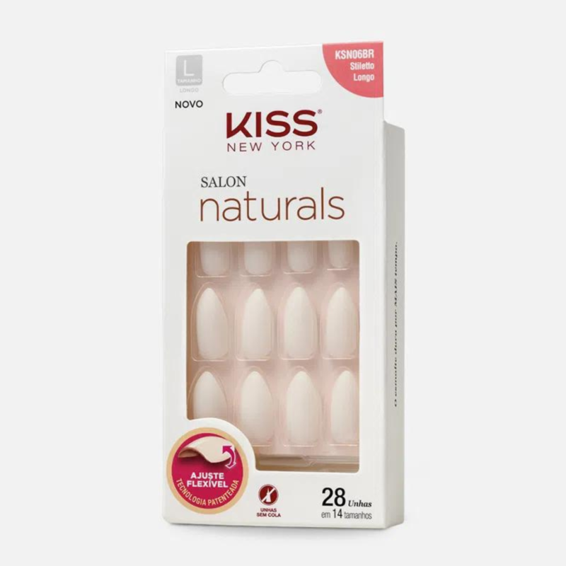 UNHA POSTIÇA SALON NATURALS STILLETO LONGO KISS NEW YORK - Image 2