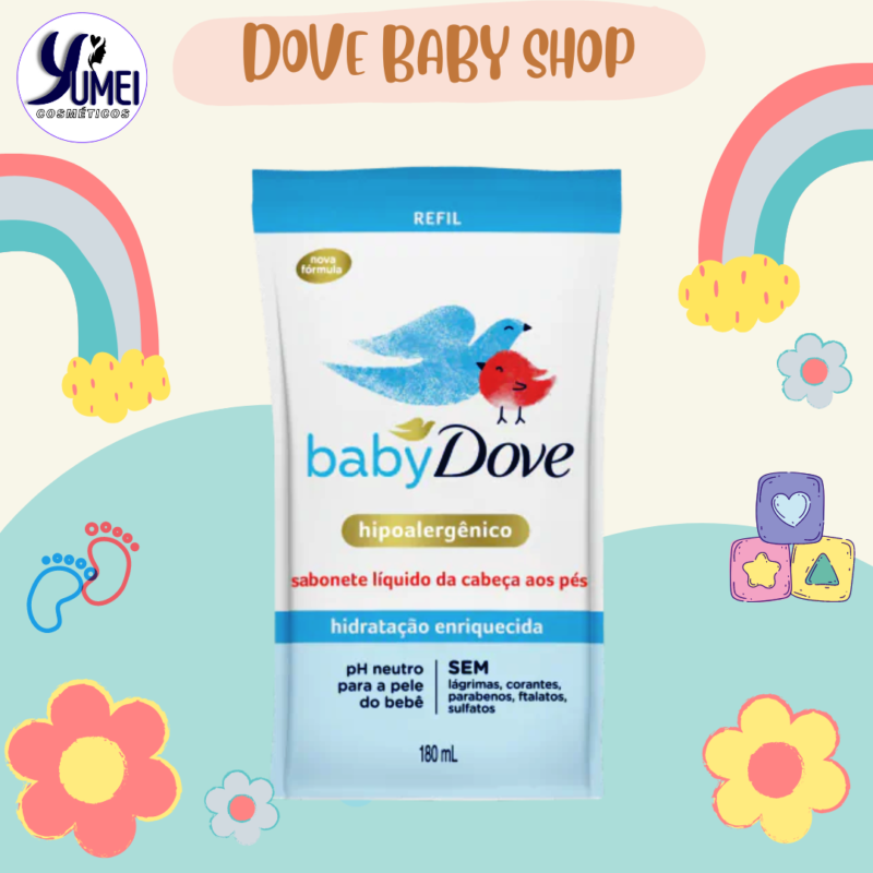 Refil Sabonete Líquido Baby Dove 180ml Hidratação Enriquecida