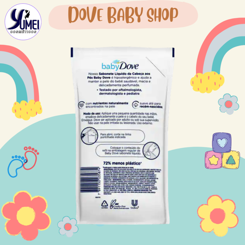 Refil Sabonete Líquido Baby Dove 180ml Hidratação Enriquecida - Image 2