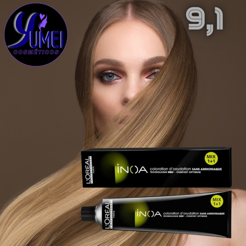 INOA COLORAÇÃO PERMAN LOREAL PROF. 9,1 LOURO MUITO CL CENDRE