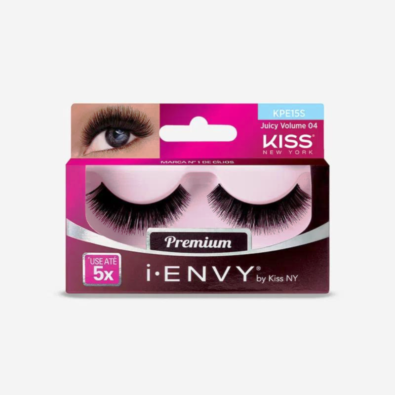 CÍLIOS POSTIÇOS I-ENVY JUICY VOLUME 04 FIOS NATURAIS KISS NY