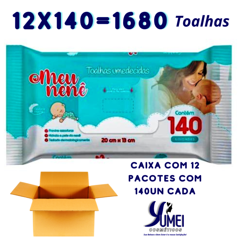 TOALHAS UMEDECIDAS HIDRATANTE MEU NENÊ 140UN X 12 PACOTES