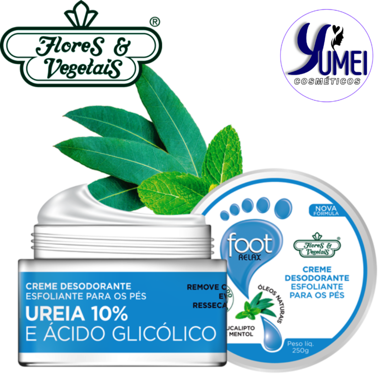 Creme Desodorante Para Os Pés Esfoliante Foot Relax Flores & Vegetais 250g - Image 2