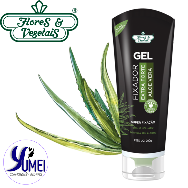 Gel Fixador Extra Forte Aloe Vera Flores & Vegetais 200g - Image 2