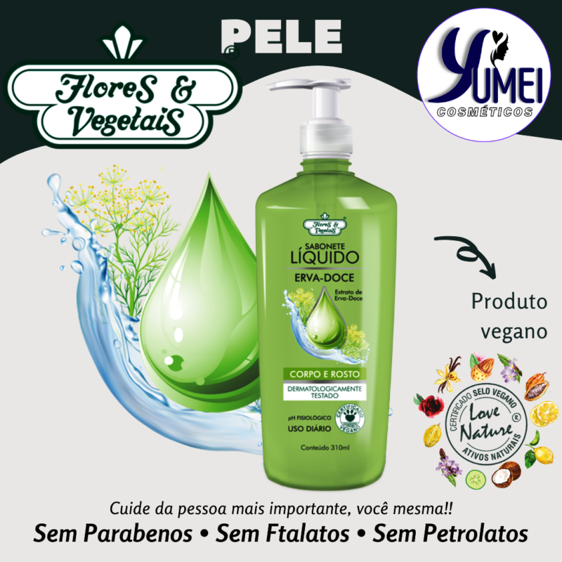 Sabonete Líquido Erva-doce Flores & Vegetais 310ml