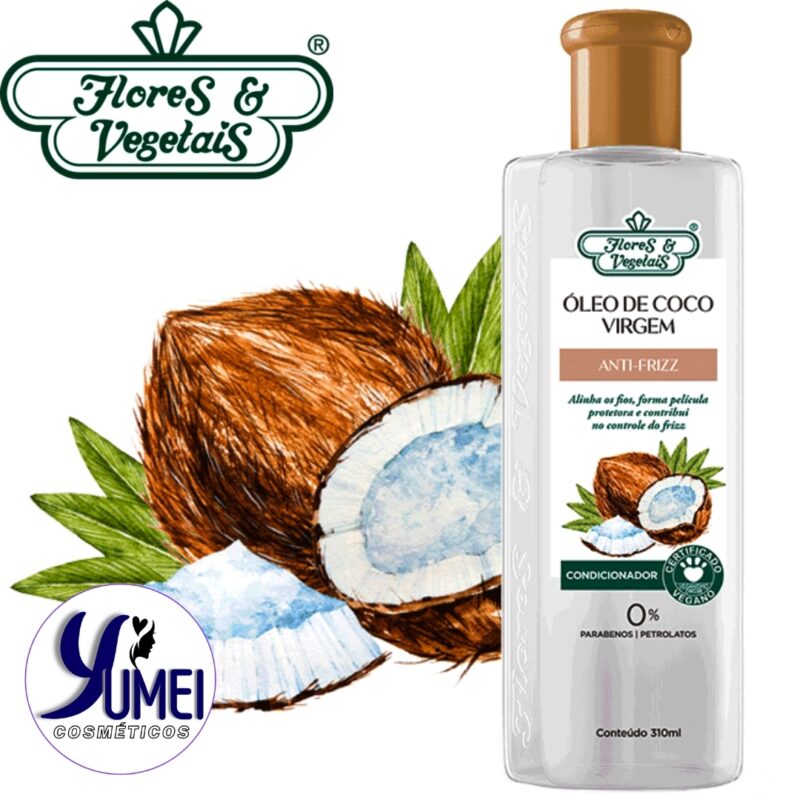 Condicionador Óleo De Coco Virgem Anti-Frizz Flores & Vegetais 310ml - Image 2