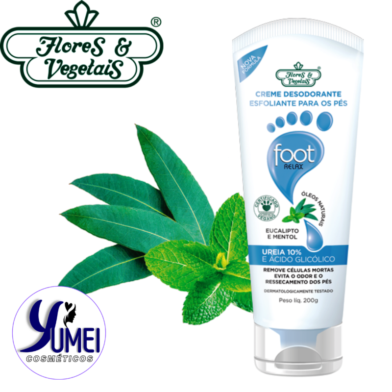 Creme Desodorante Para Os Pés Esfoliante Foot Relax Flores & Vegetais 200g - Image 2