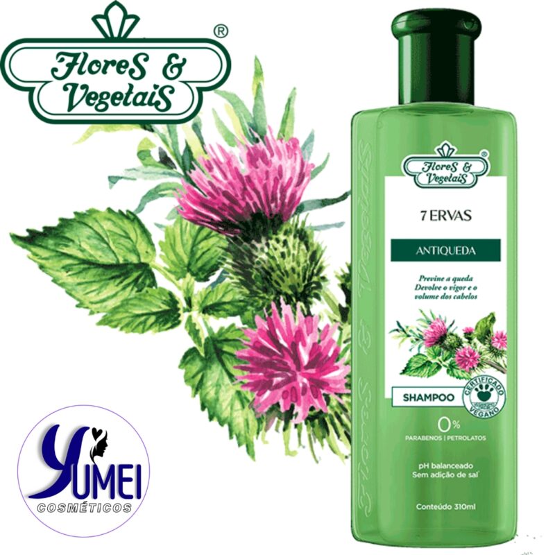 Shampoo 7 Ervas Antiqueda Flores & Vegetais 310ml - Image 2