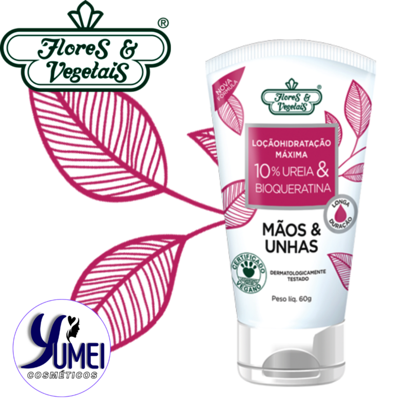 Loção Mãos Unhas e Cutículas De Hidratação Máxima Ureia 10% & Bio Queratina Flores & Vegetais 60g - Image 2