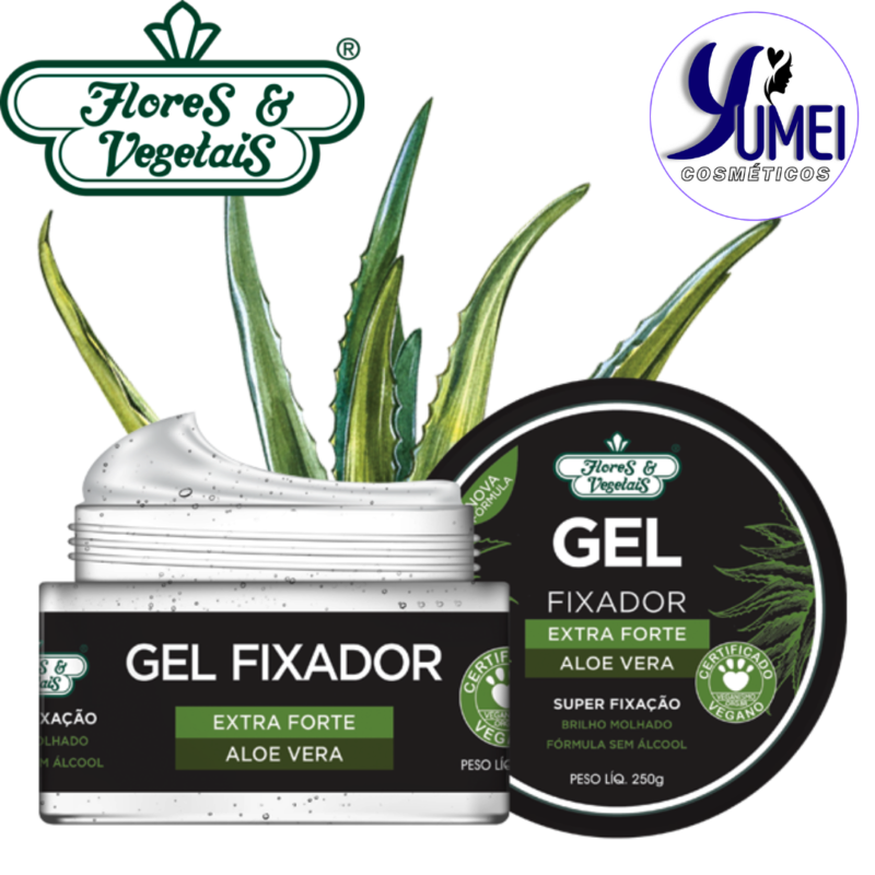 Gel Fixador Extra Forte Aloe Vera Flores & Vegetais 250g - Image 2