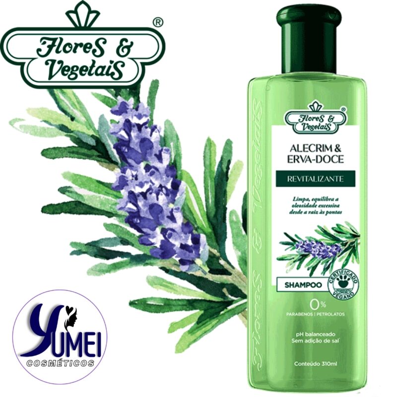 Shampoo Alecrim & Erva-doce Revitalizante Flores & Vegetais 310ml - Image 2