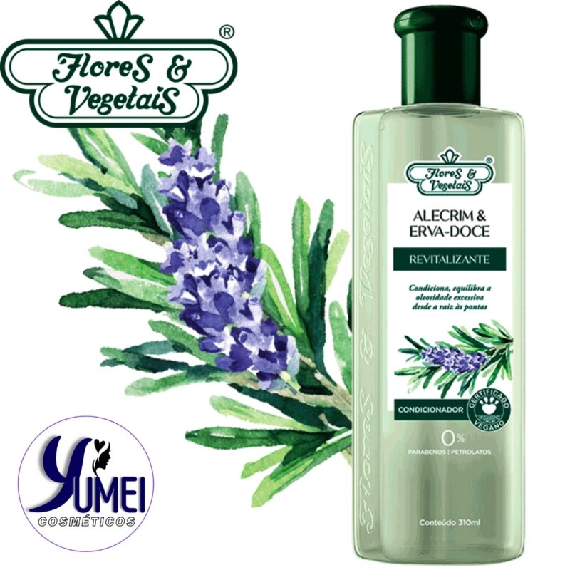 Condicionador Alecrim & Erva-doce Revitalizante Flores & Vegetais 310ml - Image 2