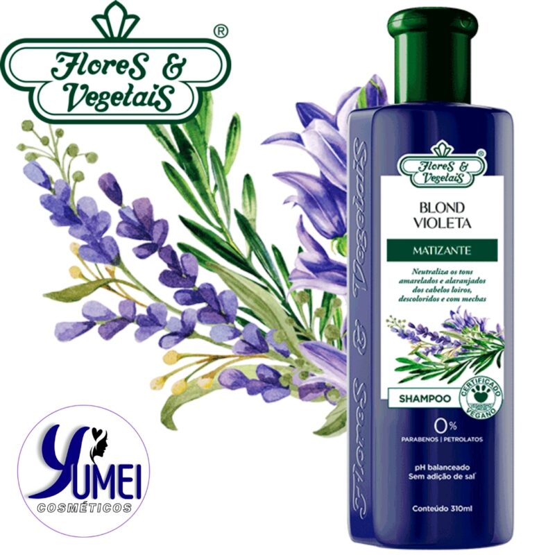 Shampoo Blond Violeta Matizante Flores & Vegetais 310ml - Image 2