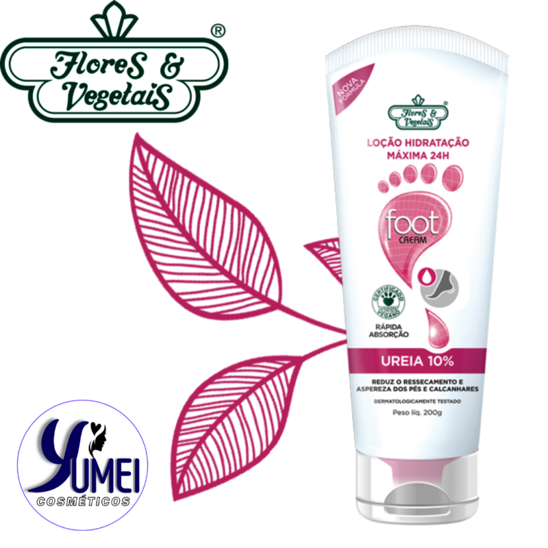 Loção De Hidratação Máxima Ureia 10% Foot Cream Pés Flores & Vegetais 200g - Image 2