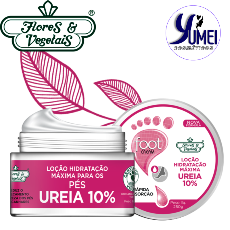 Loção De Hidratação Máxima Ureia 10% Foot Cream Pés Flores & Vegetais 250g - Image 2