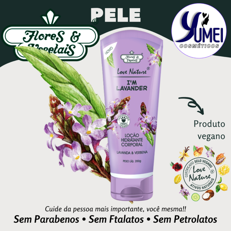 Loção Hidratante Corporal Lavanda & Verbena Love Nature® Flores & Vegetais 200g