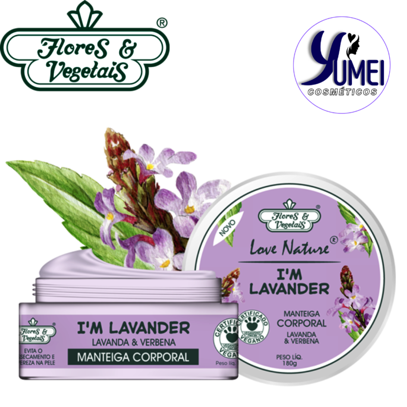 Manteiga Hidratante Corporal Love Nature® Lavanda & Verbena Flores & Vegetais 180g - Image 2