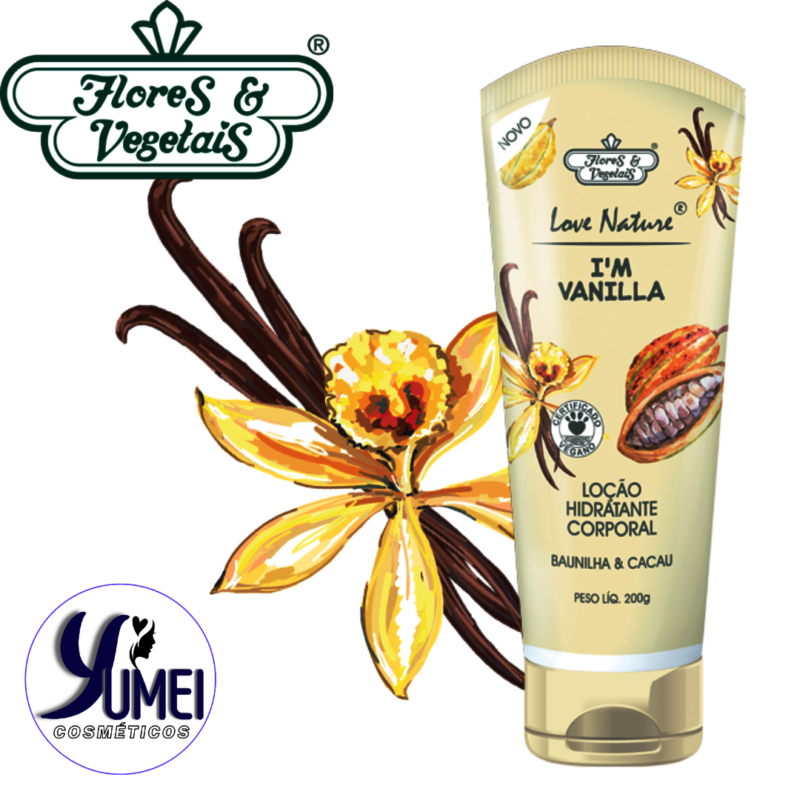 Loção Hidratante Corporal Baunilha & Cacau Love Nature® Flores & Vegetais 200g - Image 2