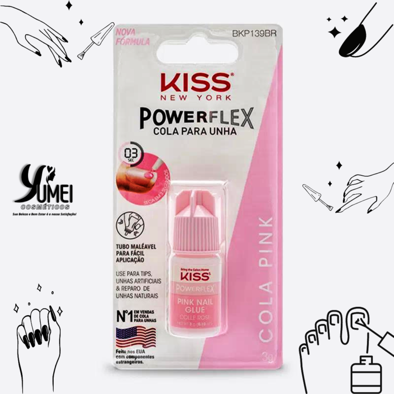 Cola para Unha Postiça Brush-On Gel Kiss New York