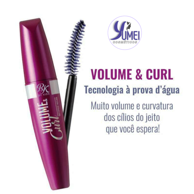 MÁSCARA DE CÍLIOS VOLUME & CURL À PROVA D’ÁGUA RUBY KISSES