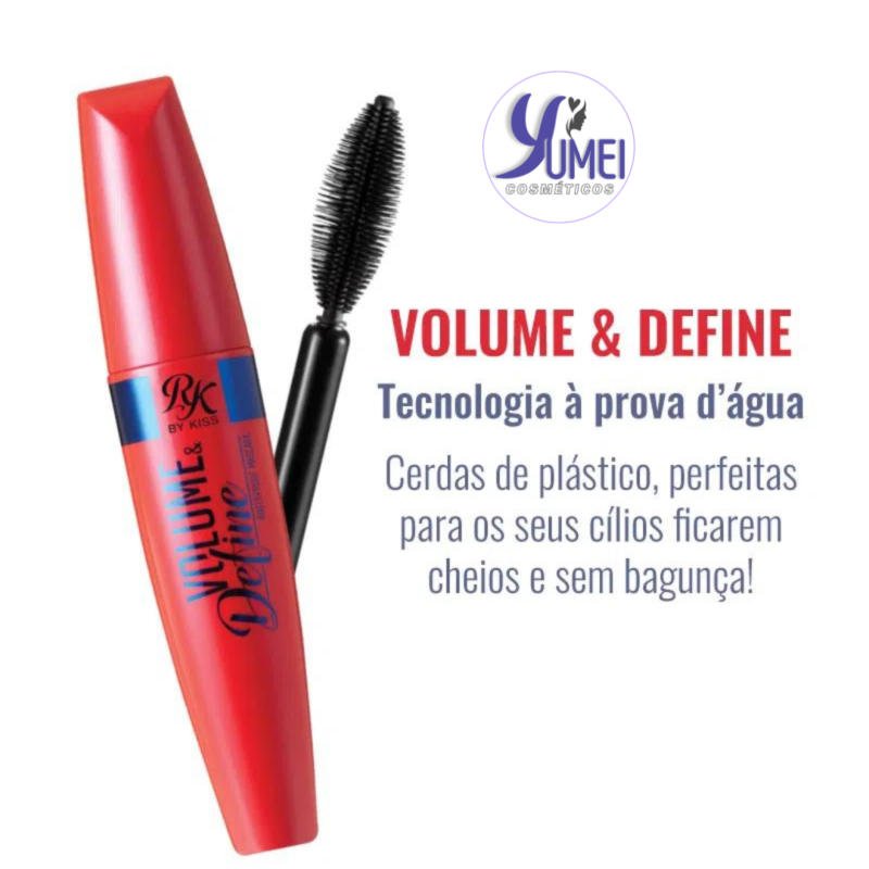 MÁSCARA DE CÍLIOS VOLUME & DEFINE À PROVA D’ÁGUA RUBY KISSES