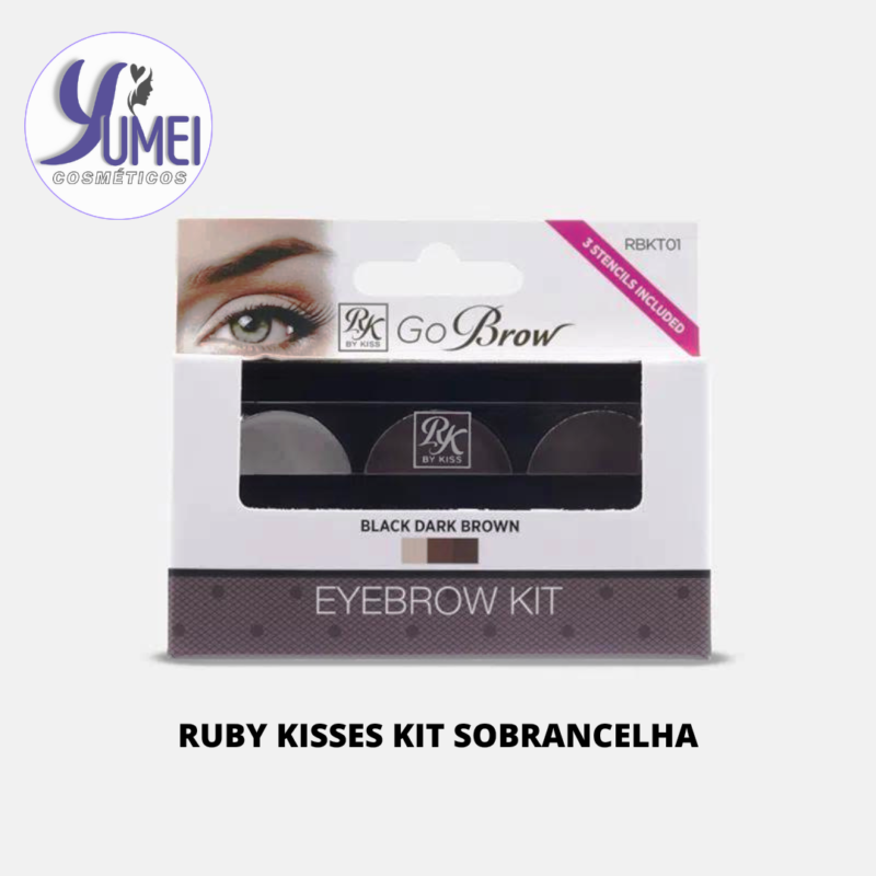 RUBY KISSES KIT SOBRANCELHA RBKT01BR BLACK DARK BROWN - Image 3