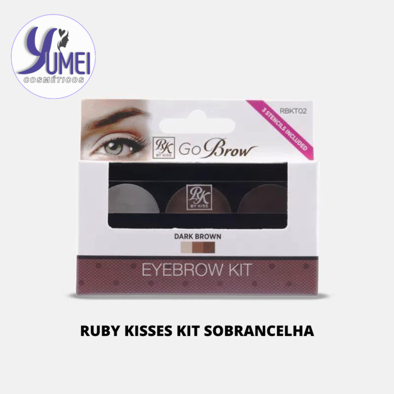 RUBY KISSES KIT SOBRANCELHA RBKT02BR DARK BROWN - Image 2