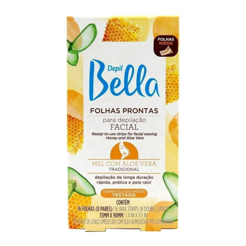 FOLHA PRON PARA DEPIL FACI  MEL E ALOE VER 16UN DEPIL BELLA