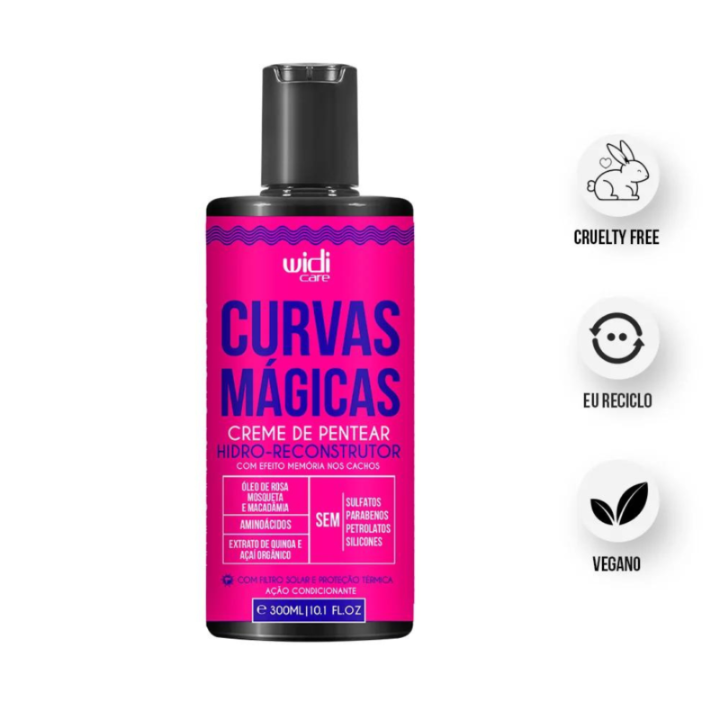 CURVAS MÁGICAS CREME DE PENTEAR HIDRO-RECONSTRUTOR 300ML WIDI CARE - Image 2